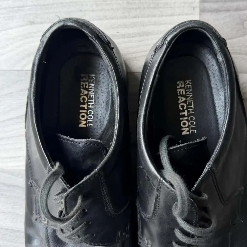 Kenneth Cole Reaction Bank Black Leather Oxford Dress Shoes